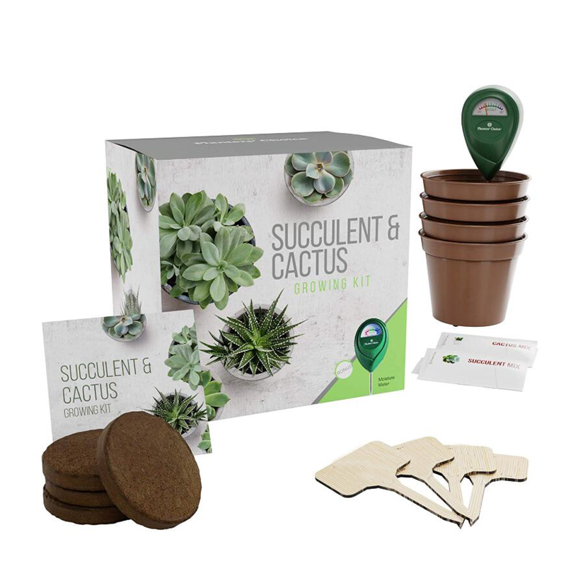 home garden starter kit plastic pots label soil hydrometer garden plant nursery germination seed starter kit