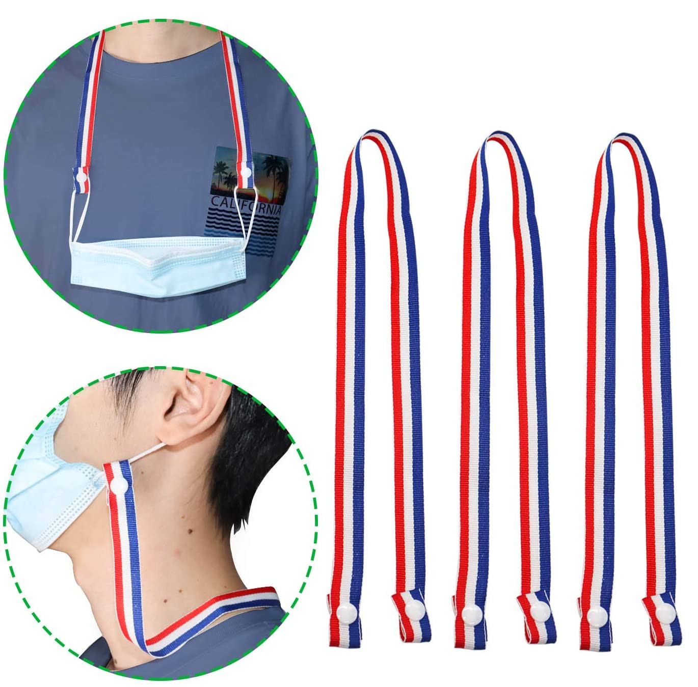 Face masking Lanyard Neck Straps Anti Lost Lanyard Buckle Breakaway pink Lanyards Holder Rope for Adults Kids
