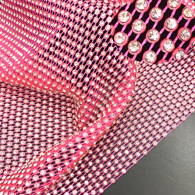 S123 factory supply High Quality Fabric Elastic Stretch Crystal Rhinestone Mesh For Garment Accessories