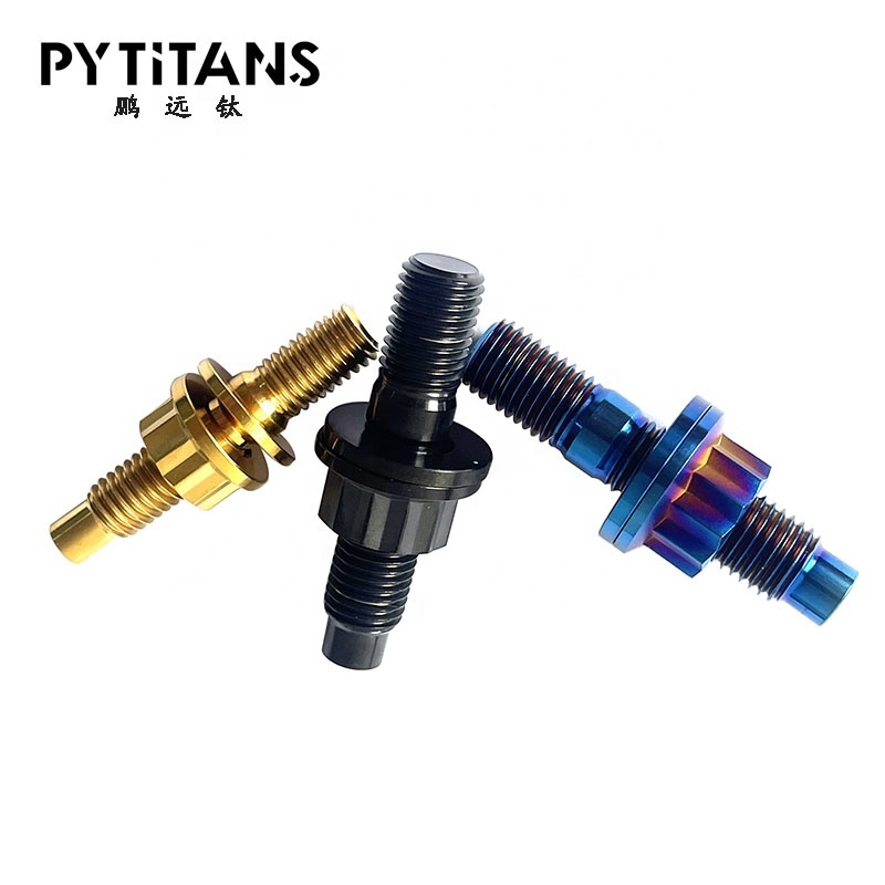 Factory Wholesale Titanium Alloy Double Stud M8/M10 Screws CNC Fastener for Exhaust Pipe Car Motorcycle Modification Bolts