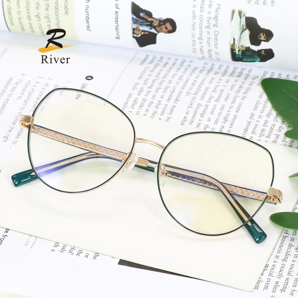 River Men And Women Unisex Round Metal Optical Spectacles Eyeglasses Frames