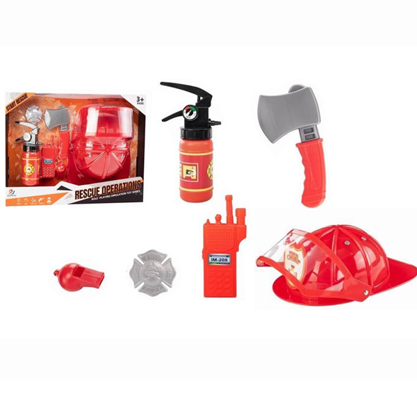 Hot Children's Toy Set Police and Firefighter Cosplay Includes Plastic Engineering and Extinguishing Tools