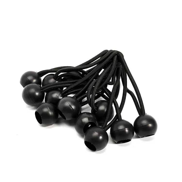 wholesale black 4mm 13 inch ball bungee cords tie down bungee cord ball outdoor for tent