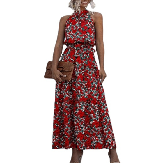 2021 Summer Long Dress Polka Dot Casual Midi Dresses Black Halter Strapless Yellow Sundress Vacation Dress Clothes For Women