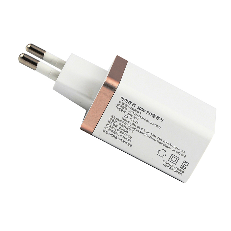 Быстрое зарядное устройство с двойным портом 30 Вт, 5 В, 2,4 А, 12 Вт, USB-A порт + 18 Вт, PD USB-C порт для Iphone , Samsung