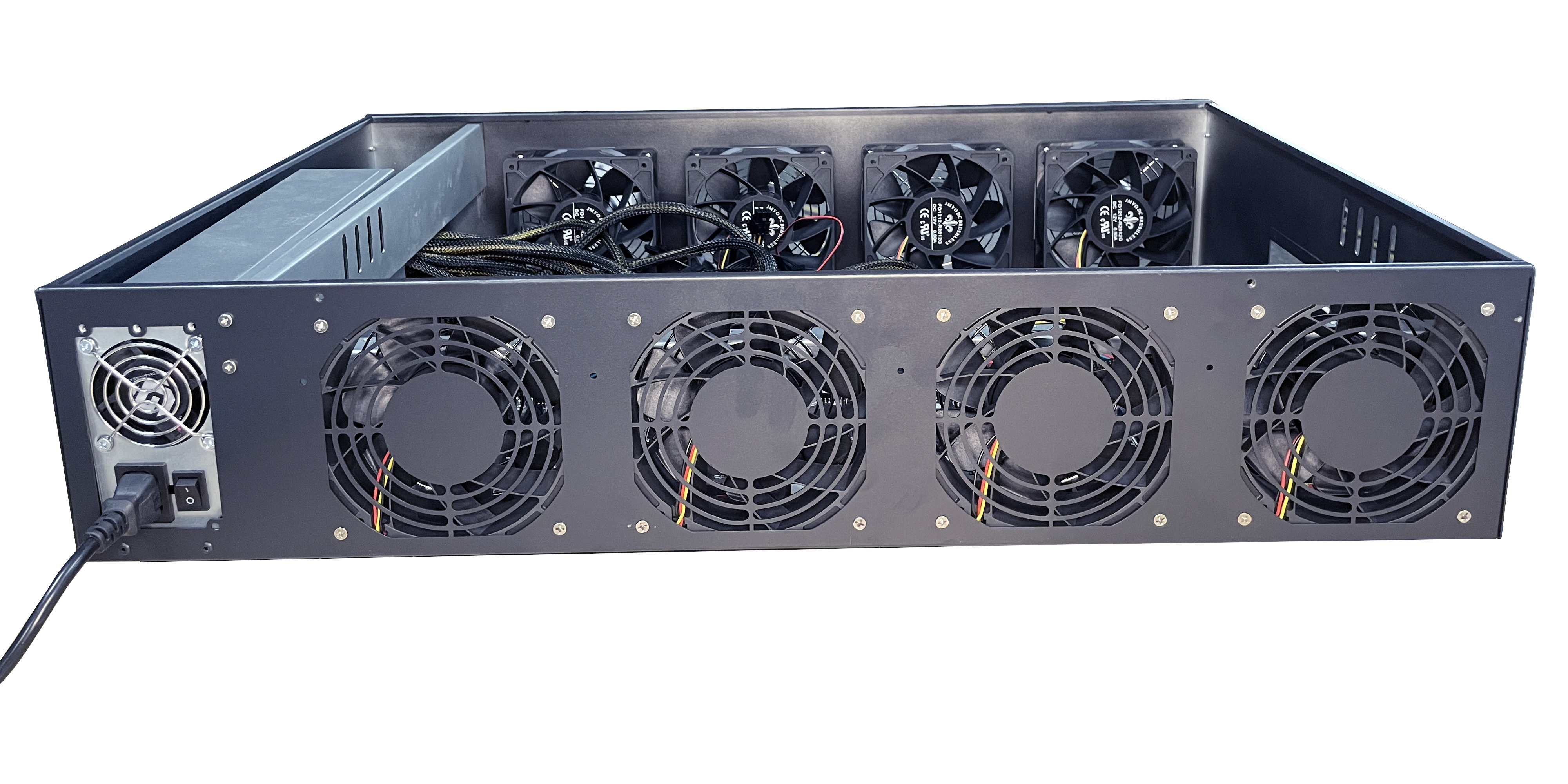 Eth ethereum set with 8 quiet fans cpu and PSU open silent miner 8 gpu mining rig case frame chassis 8-card rtx 3080 rx580