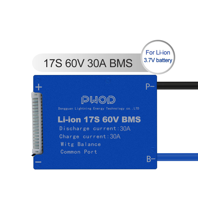 Индивидуальный блок литий-ионных батарей 17S 60V 20A 30A 40A 50A 60A 70A 100A 130A BMS для 18650