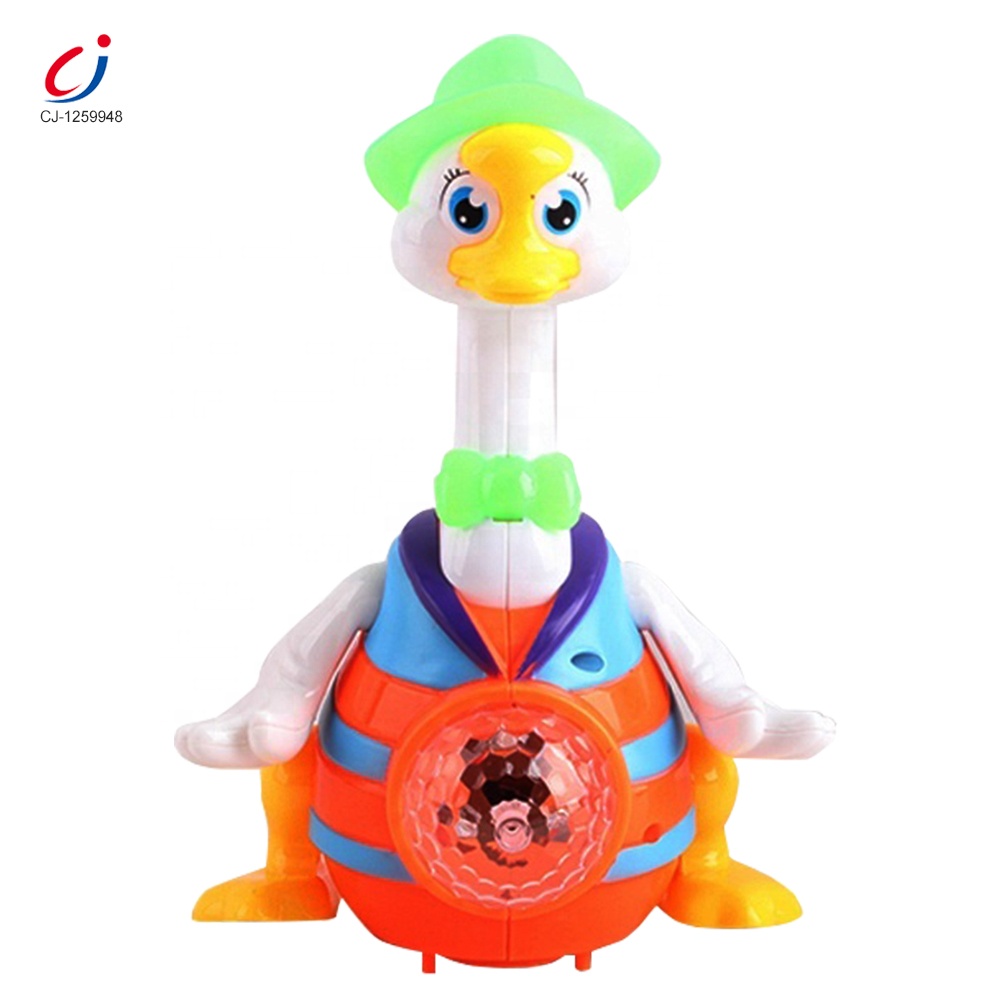 New product battery operated baby toys musical dancing duck toy with light