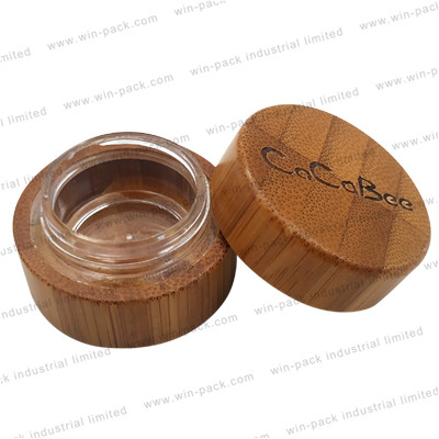15g 30g 50g 100g 200g 250g cometic bamboo face cream jar with pp or glass inner frost glass jar with bamboo lid