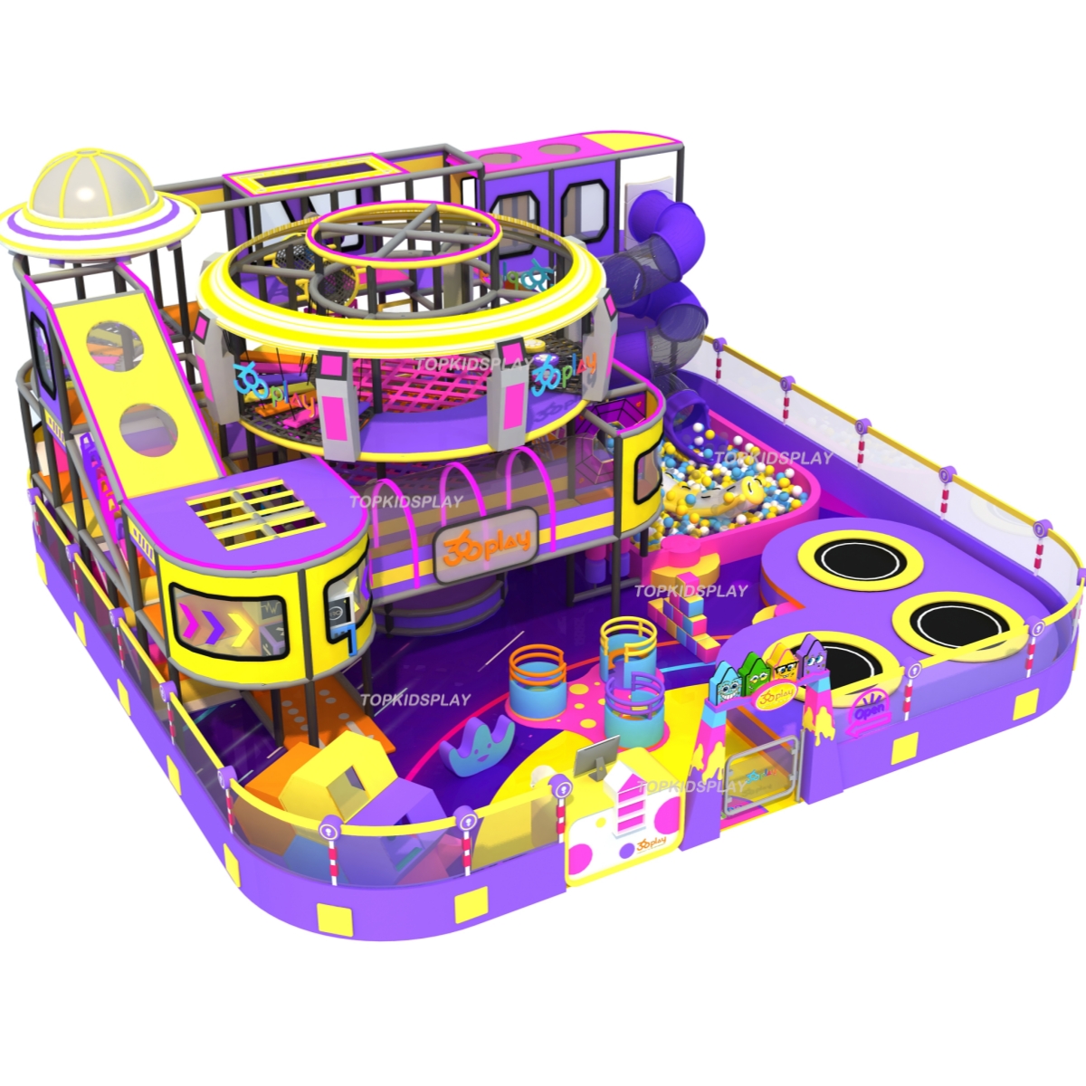 Customizable 360 Play-Themed Indoor Playground Structures for Comprehensive Play Experiences
