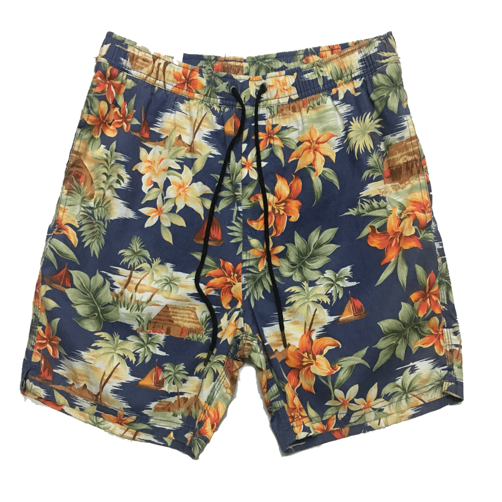 Summer oem fashion dry quick pocket board print beach shorts for men