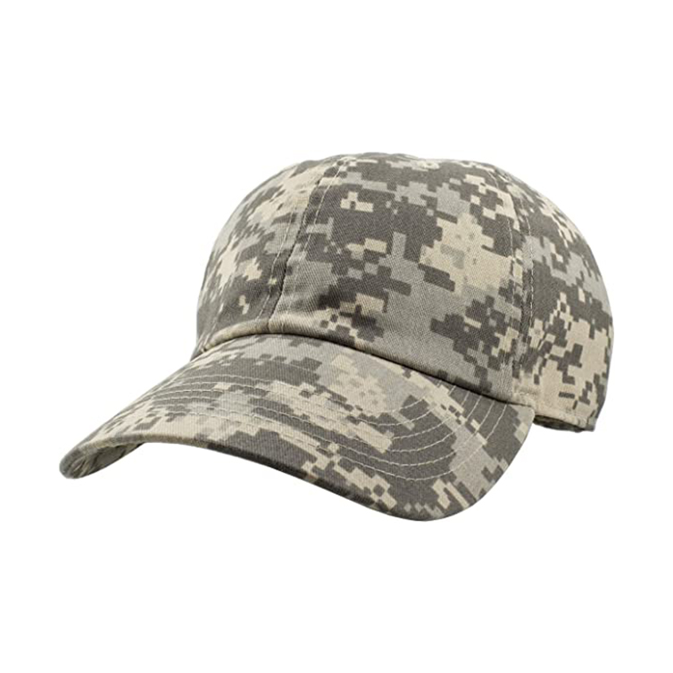 100% Cotton Eco-friendly Dyed Fabrics Camouflage Type Caps Sports Hat Outdoor Caps For Trainers Soldiers
