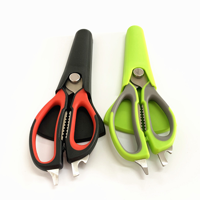 Bottle walnut opener multi-function fridge kitchen Bone scissors with Magnetic cover