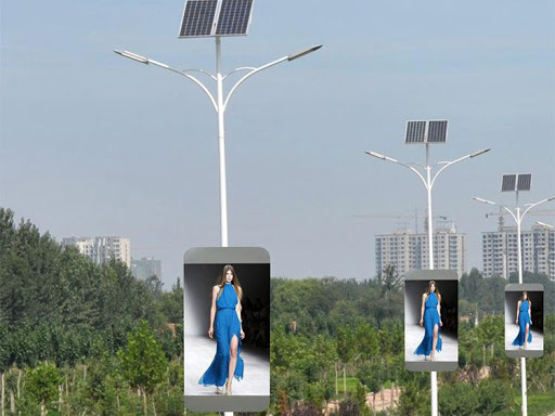 TOPLED Street Lamp Pole lamp poster LED display Waterproof P5 P6 P8 screen panel with 4G control
