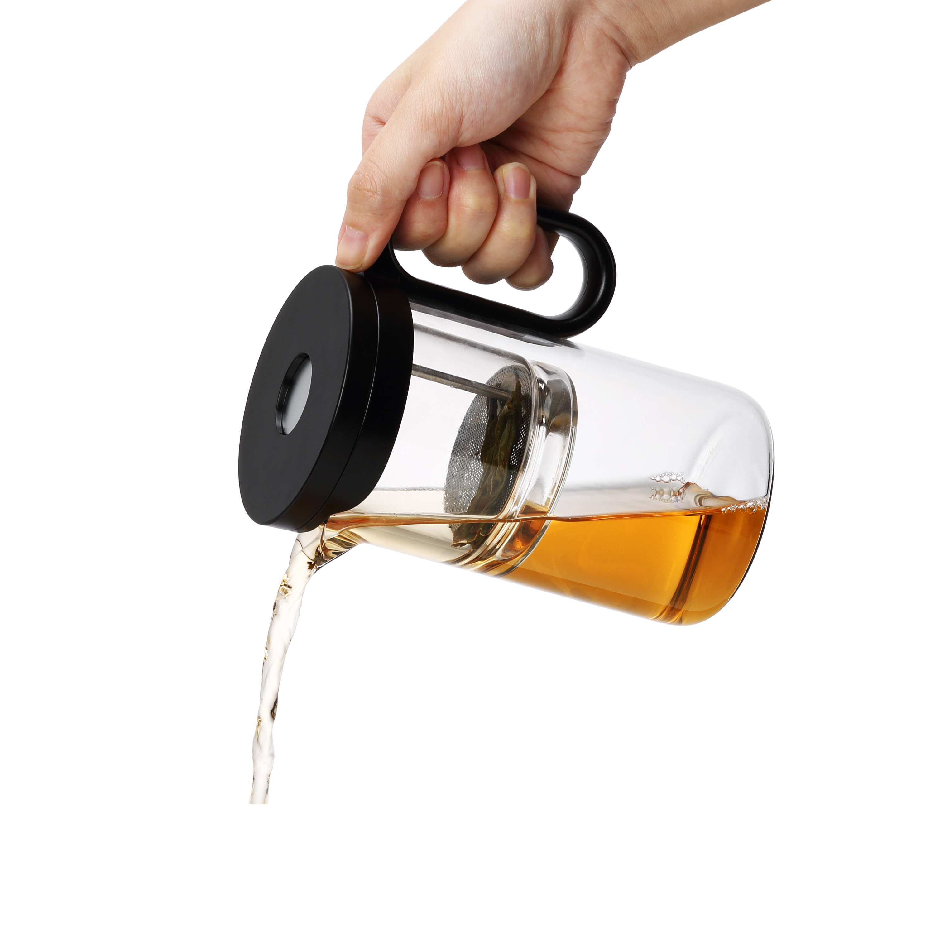 Магнитная система стеклянный чайник с infuser стекла PC крышкой для дома и офиса