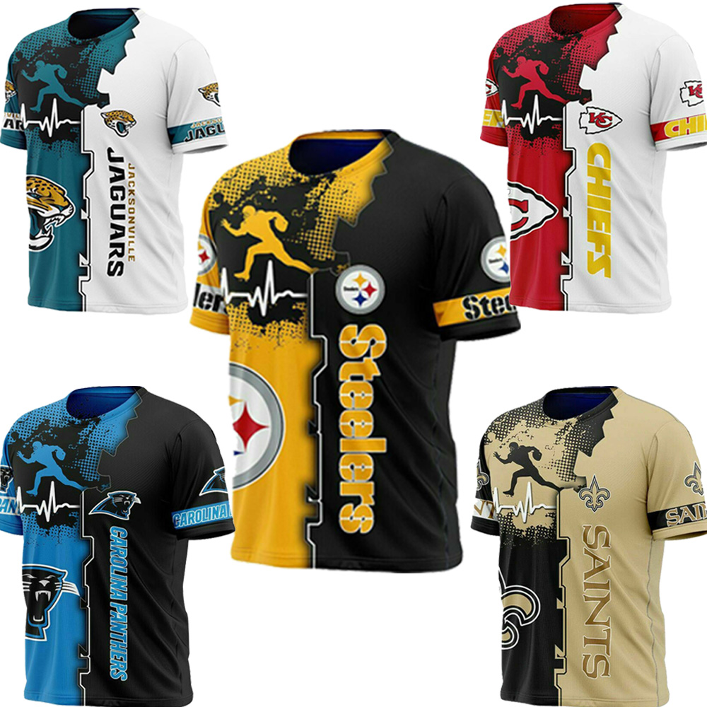 Wholesale all 32 NFL club Steelers Jets Saints uniforms plus size men t shirt nfl shirt jersey