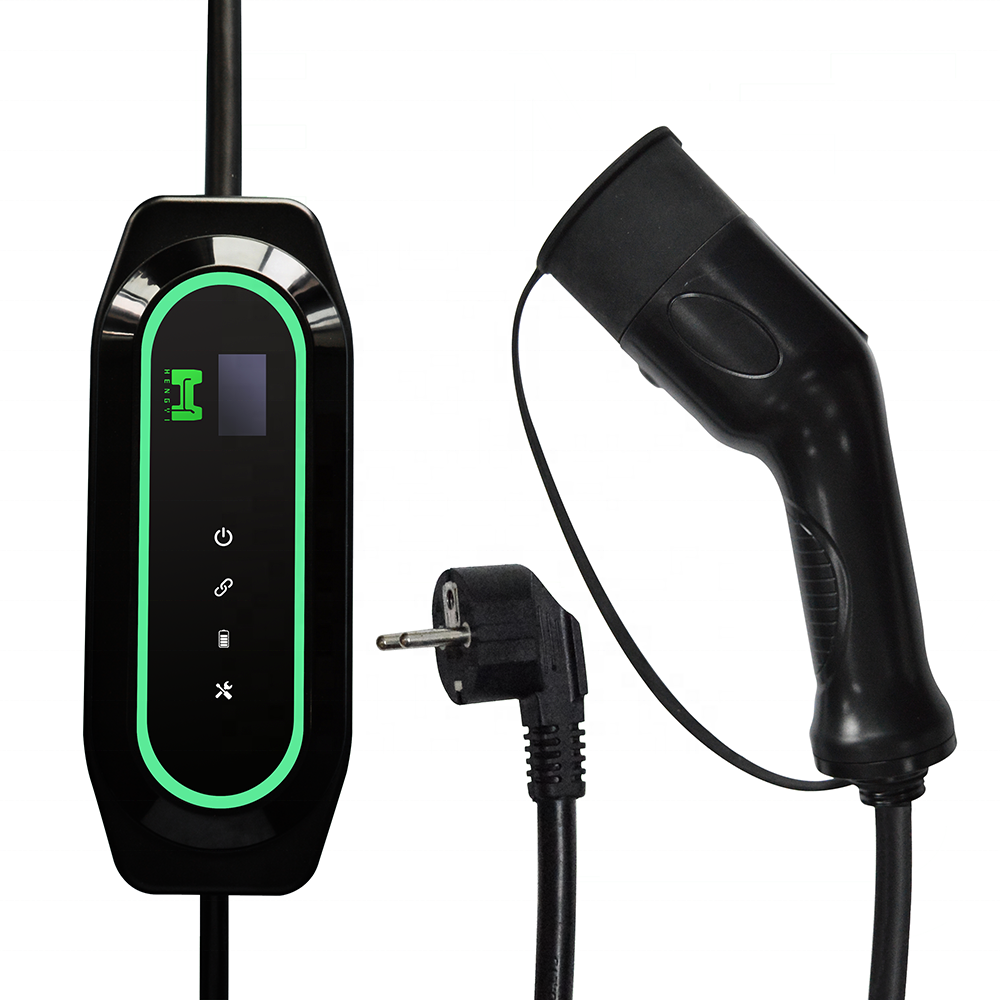 New version level 2 3.5KW 16A adjustable current ev charger with 2inch display screen