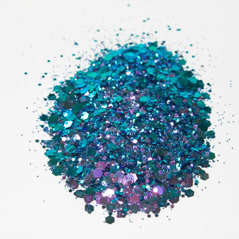 Bulk Cameleon glitter powder for craft decoration holographic polyester cosmetic glitter powder