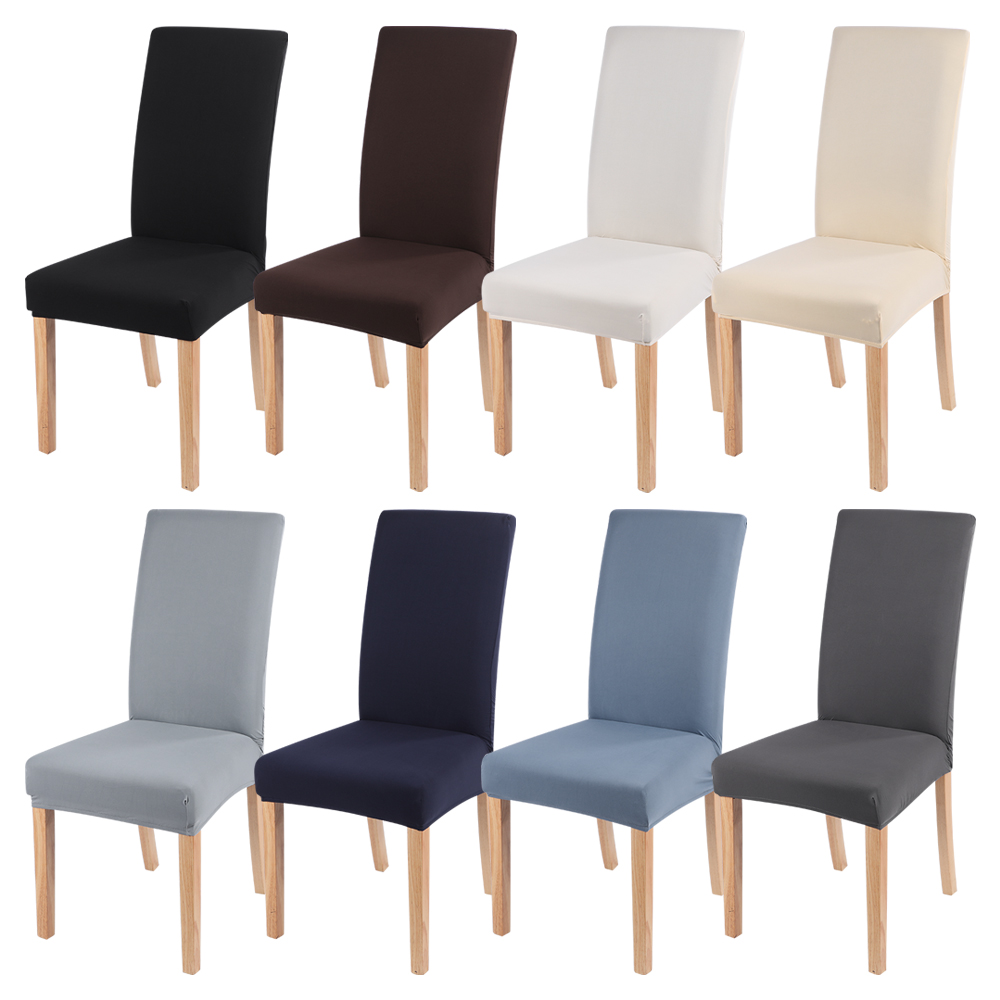 Pure Color Spandex Elastic Removable Elastic Dining Chair Cover for Wedding Hotel Banquet