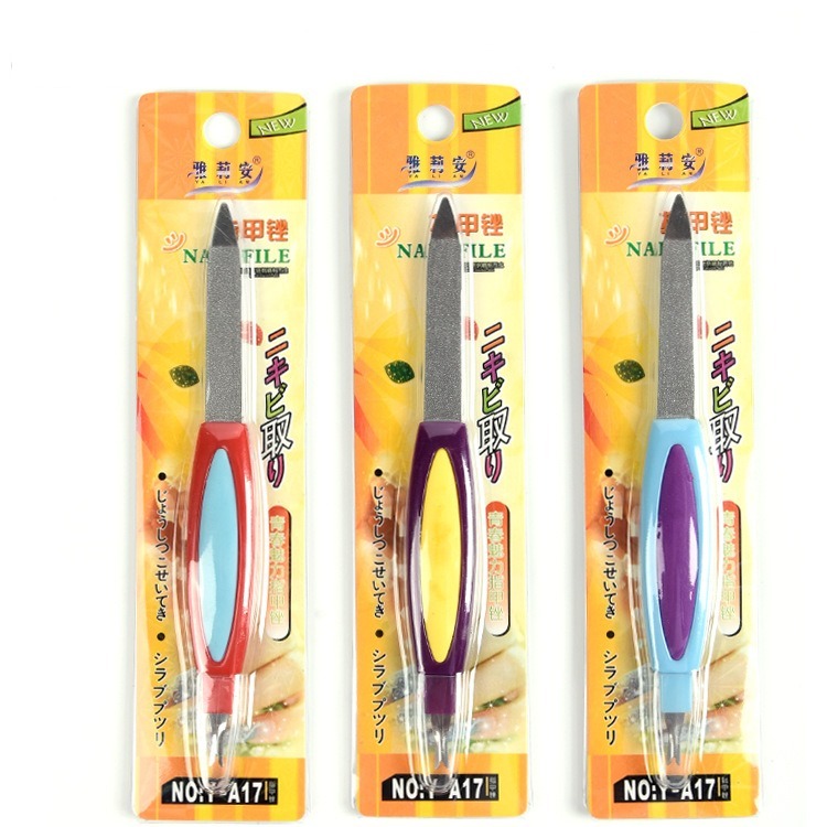 New Arrival Stainless Steel Double-sided Nail File Manicure Tool With Dead Skin Fork Multifunctional Nail Fail
