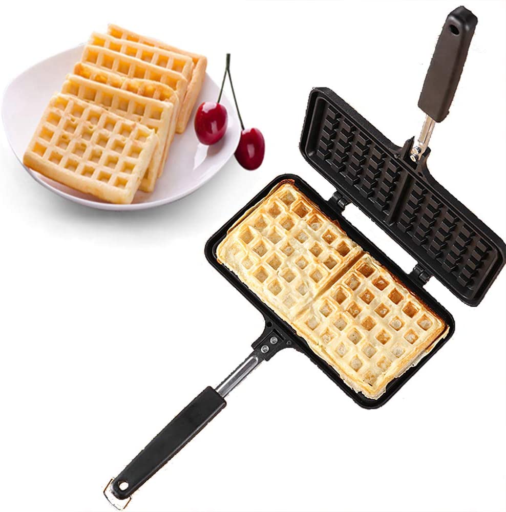 Waffle Maker- Non-stick Family Size Retro With Aluminum Stove top Waffle maker pan mould mold