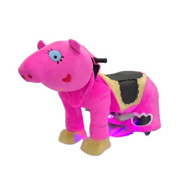 Top Sales Mechanical Stuffed Plush Animal Walker Ride-on Horse Toy Sliding Moving Animal Riding For Kids And Adults