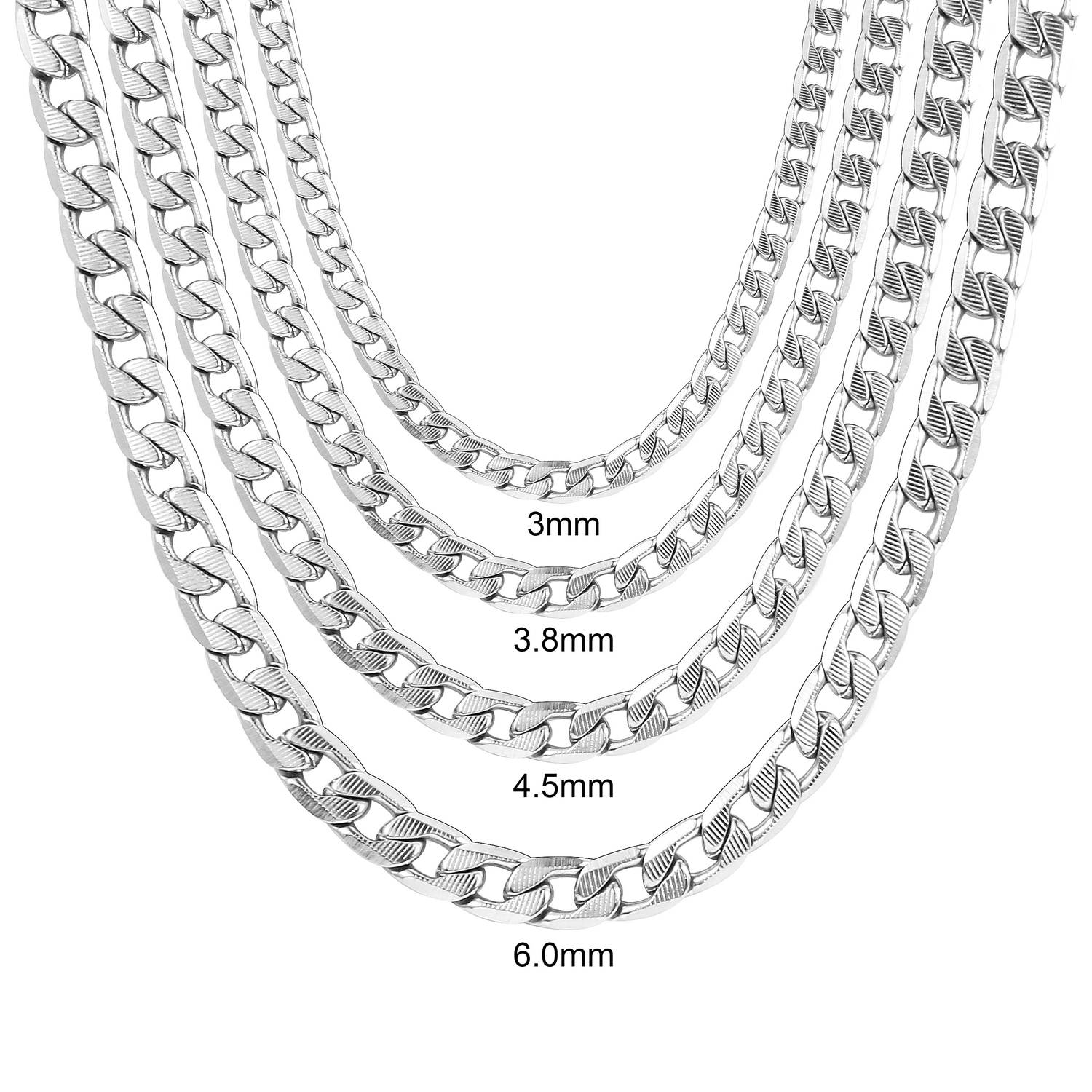 Hot Selling New Arrival Stainless Steel Silver Figaro Link Chain Necklace Men's Jewelry Necklace