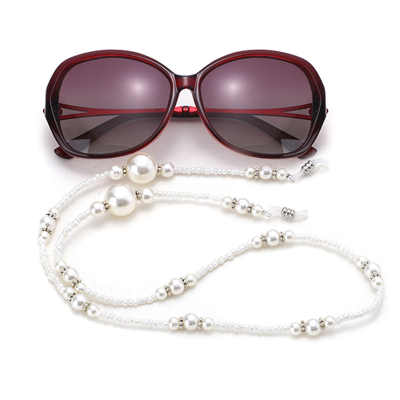 Stylish Colorful Women Black Beads Pearl Chain Sunglasses Strap Necklace Jewelry Masked Chain Chaine de lunettes