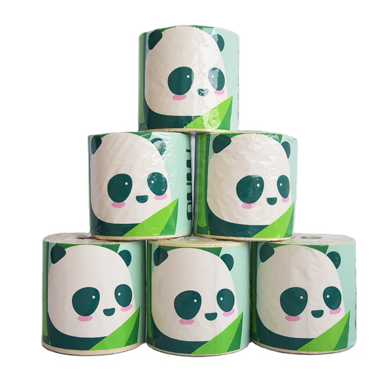 Рулон туалетной бумаги panda, рулон туалетной бумаги bambu