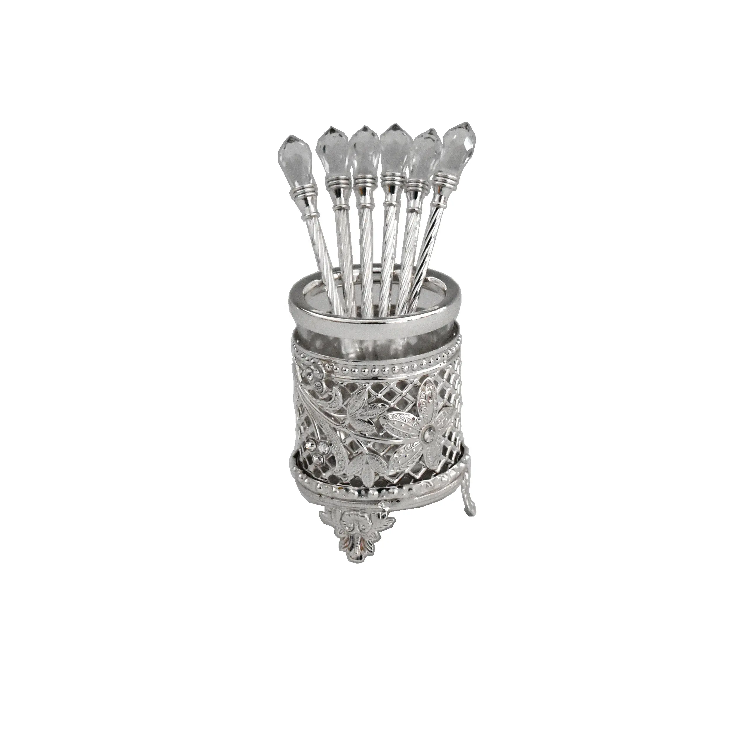 Ожерелье в форме еды вилок ножей 6 набор ложек с украшением в виде кристаллов ручка ложки держатель