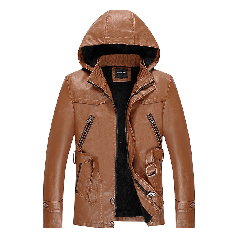 High Quality Brown Jacket Outerwear Comfortable Windproof Men Plus Size Jacket men leather coat