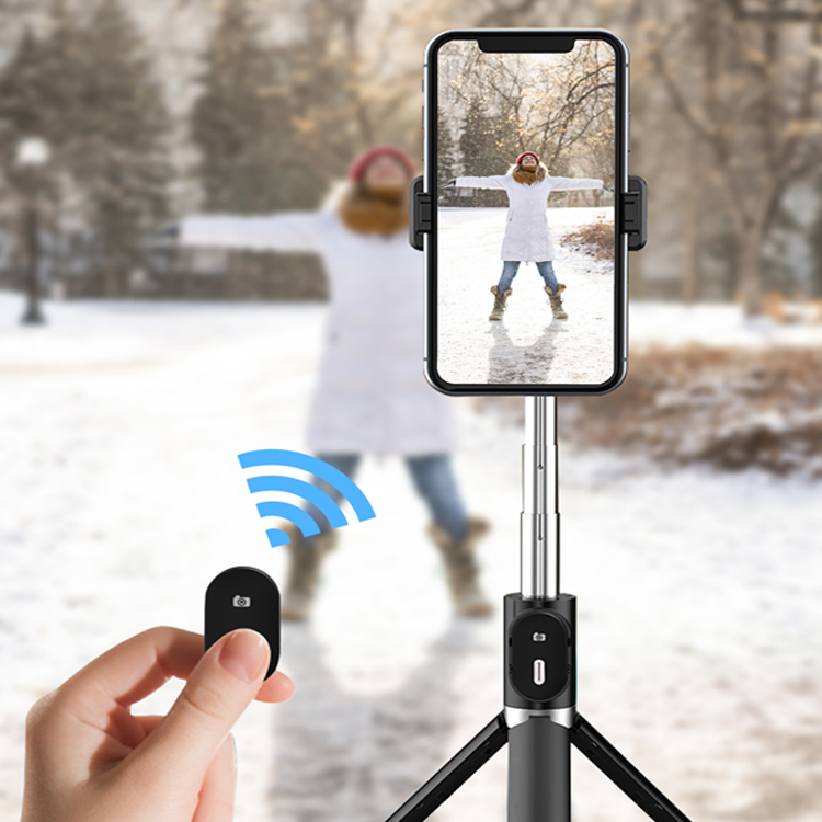 Smart 3 in 1 Wireless Blue tooth Selfie Stick Foldable Handheld Monopod Shutter Remote Extendable Mini Tripod