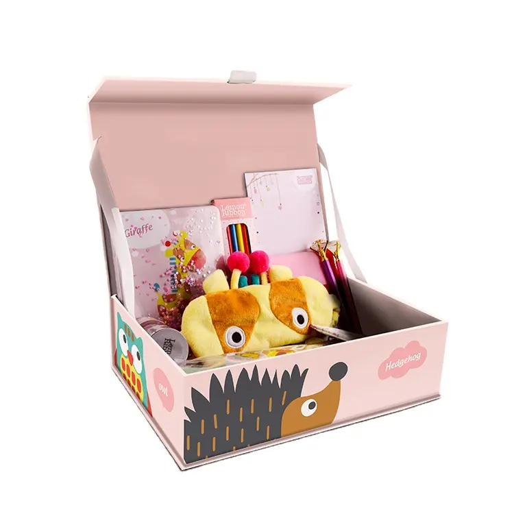 Customized packaging boxes gift set for kids back to school stationery set boxes for gift pack