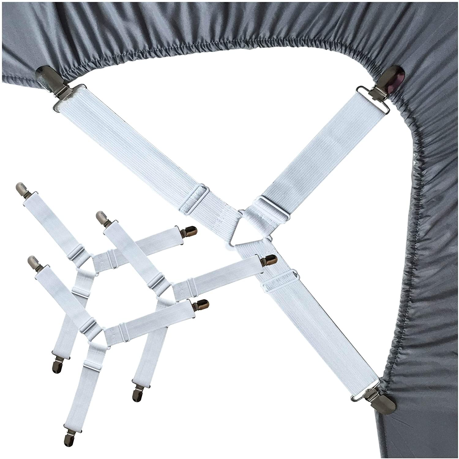 Hot sale 4Pcs/Set Bed sheet Belt Fastener Mattress Adjustable Elastic Bed Sheet Holder Clips set