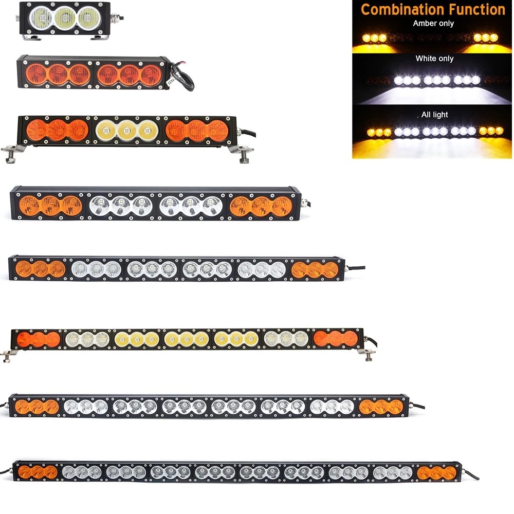 Dual Color LED Light Bar 43inch 240W Off-road Light Bar White Amber Yellow Spot Flood Combo Beam LED Work Diving Light