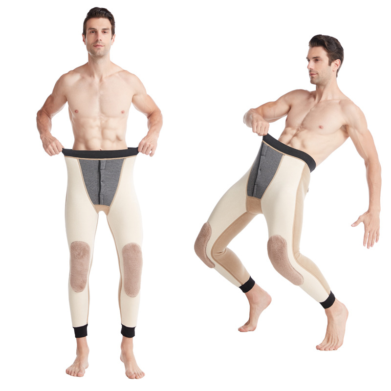 Cashmere High-waist Seamless Knee Pads Cotton Underpants Warm Leggings Men's Long Johns Winter Thermal Underwear