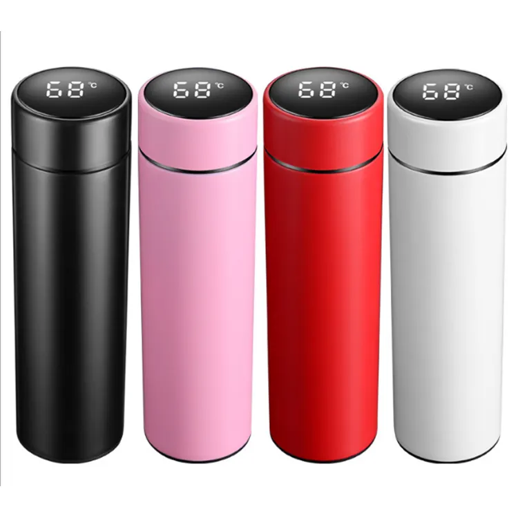 [JT-F500]Free sample 500ml thermos with touch screen vacuum smart water thermal cup LED intelligent water bottle