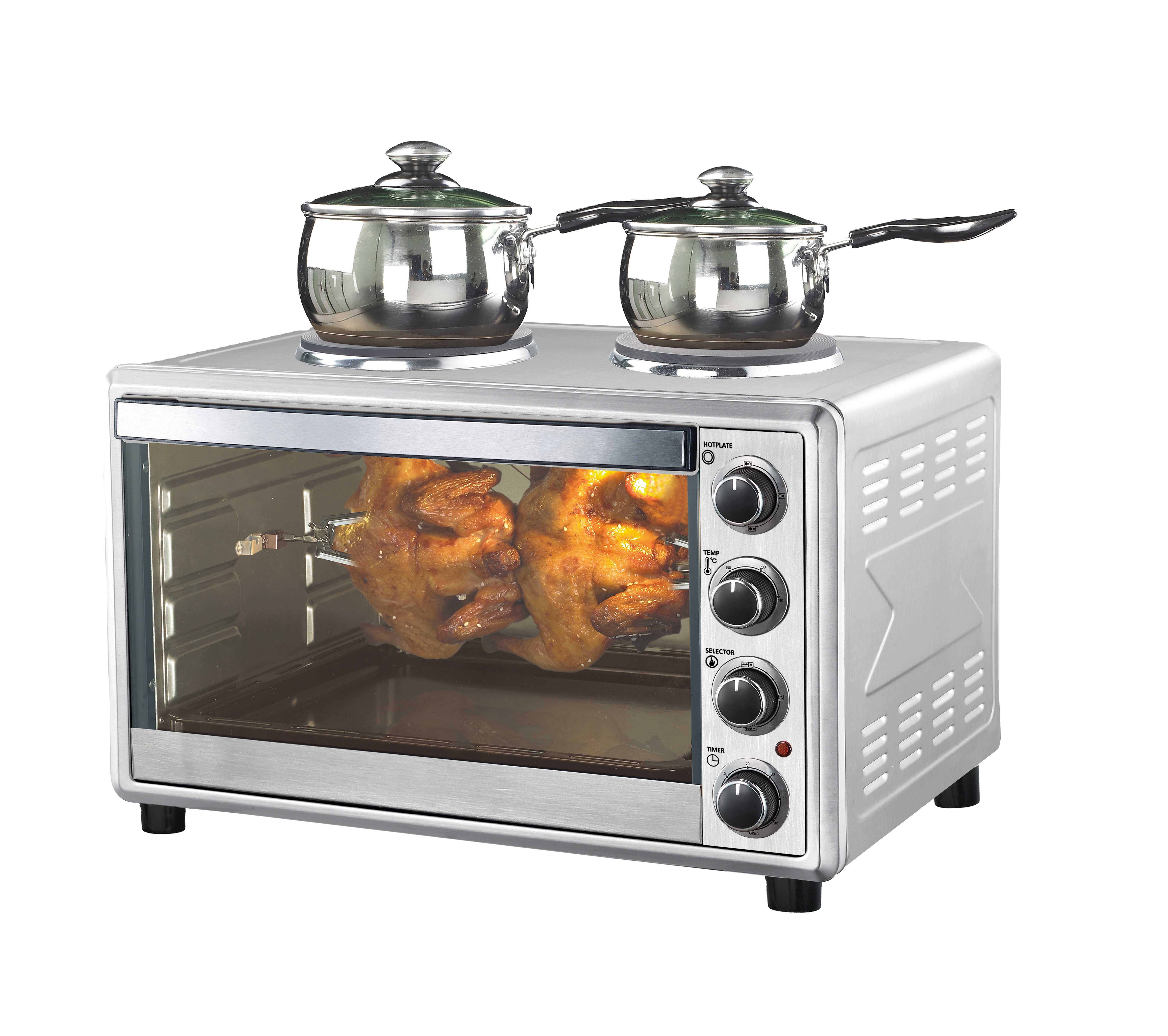60L Large Capacity Home Use Electric Oven with Rotisserie/ Hot plate