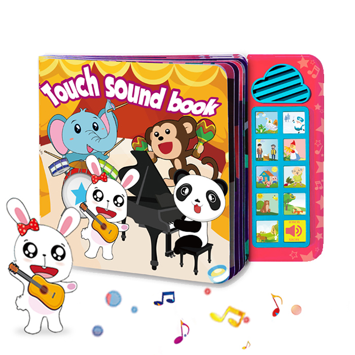 Custom Children Touch Reading Preschool Phonics Education Hardcover Board Music Sound Books Printing