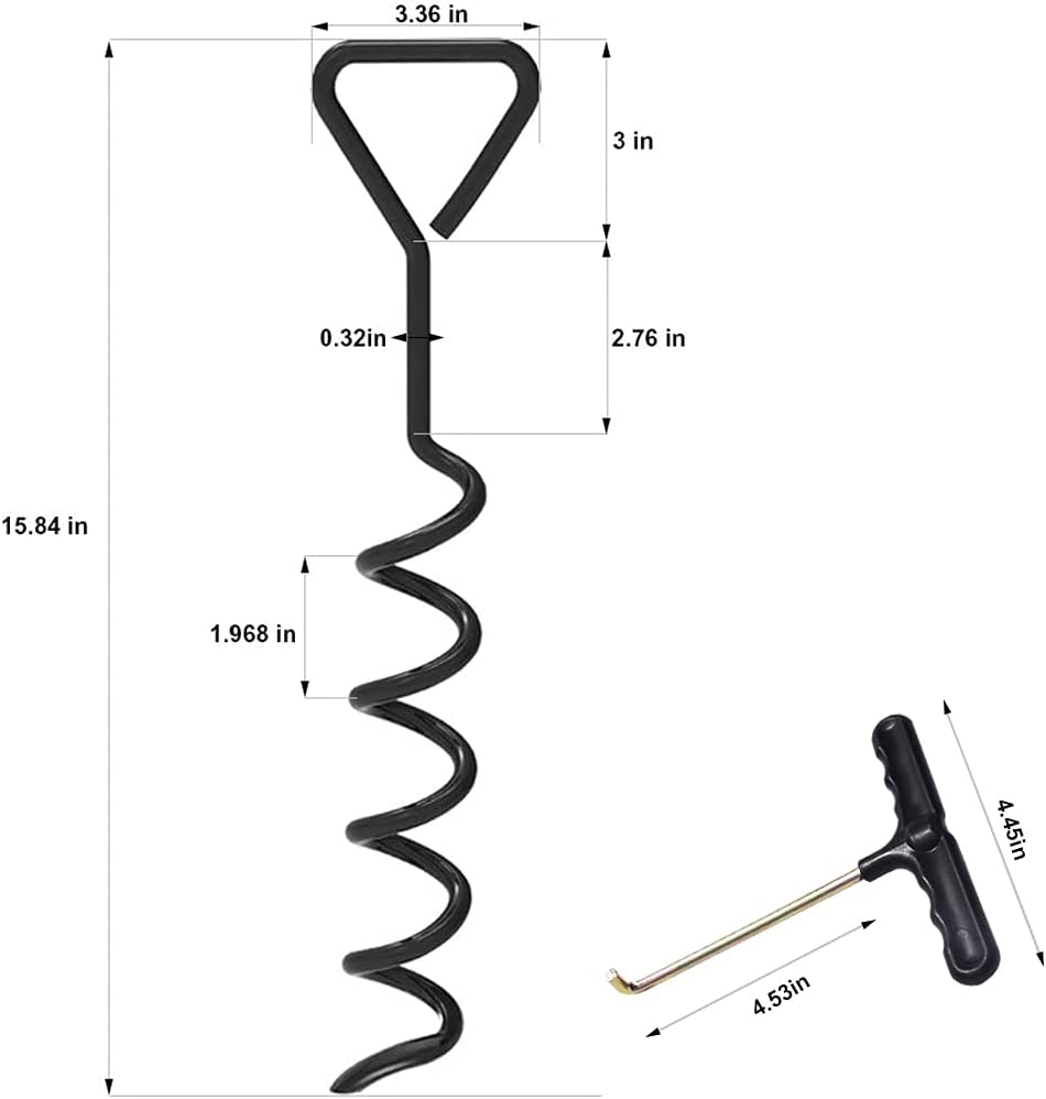 Metal tent spiral nail outdoor camping trampoline anchors kit tie down securing backyard ground screw anchor twist stakes