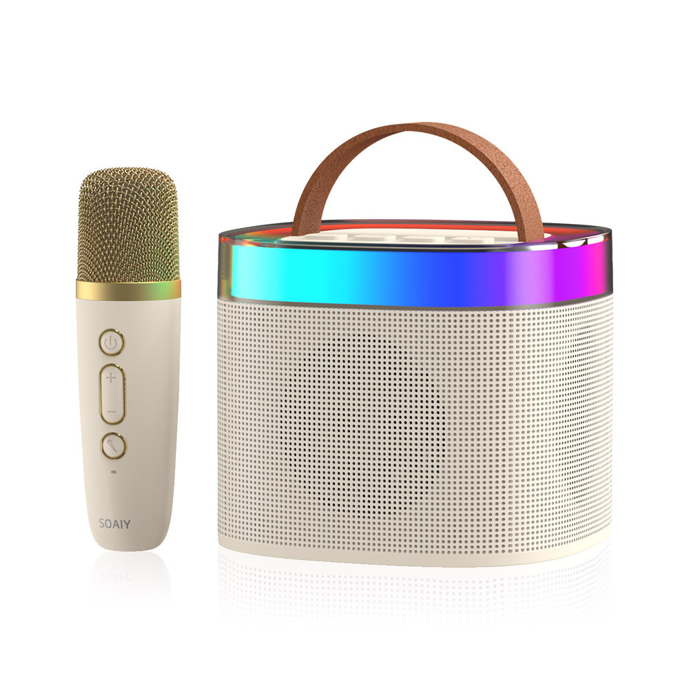 SK2 rgb свет мини небольшой беспроводной Открытый Портативный 360 стерео объемный звук коробка диктора караоке пульт дистанционного управления с микрофоном