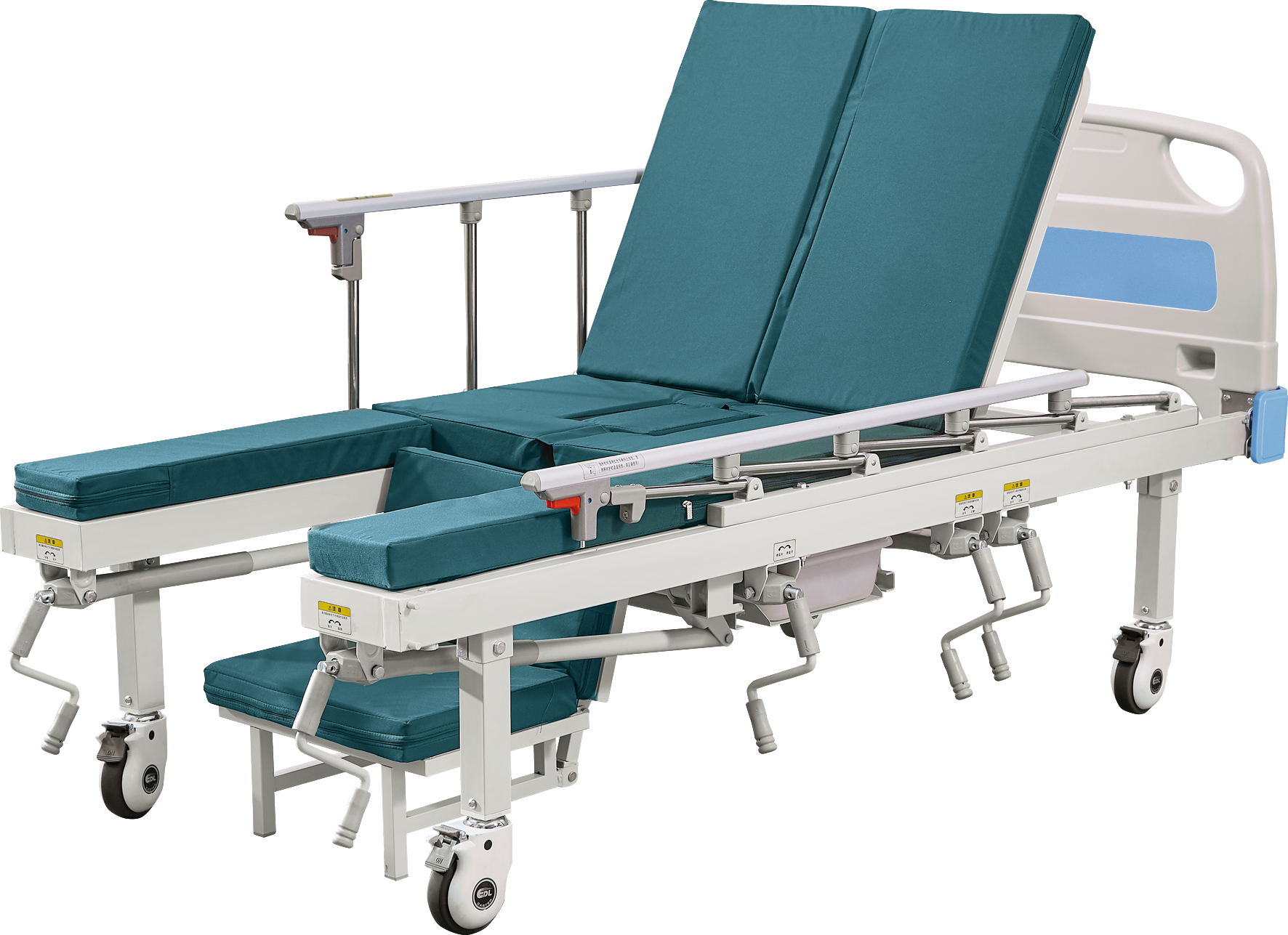 HH/BC-F-5-G-043 Manual Adjustable Elderly Home Nursing Medical hospital Wheelchair Cum Bed With Toilet