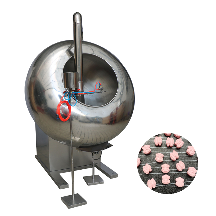 SS304 Quality Film Coating Pan Heating Color Film Spray Coating Machine