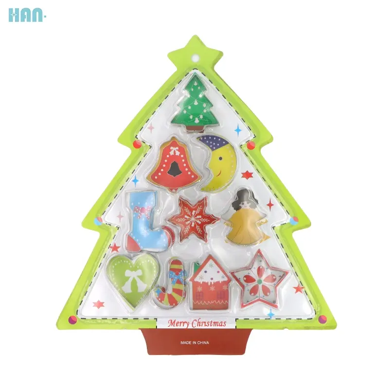 Mini Christmas Ten Piece Set Cookie Cutters Mold Include Christmas Tree Snowflake Snowman Star And Bells And Many More