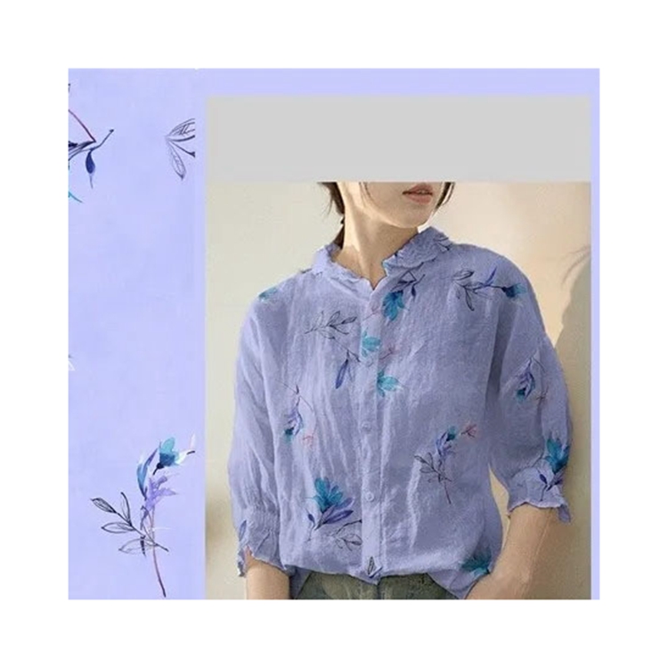 High Quality Digital Print 100% Percent Ramie Linen Fabric Fabric Suppliers