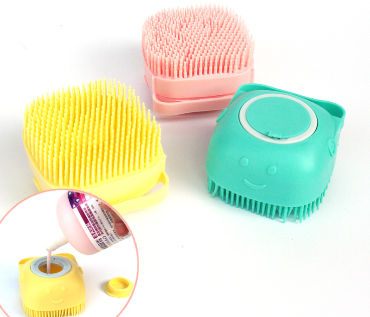 Sweet Color Durable Pet Grooming Brush Soft Pet Shampoo Bath Brush Soothing Massage Rubber Brush for Dogs and Cats