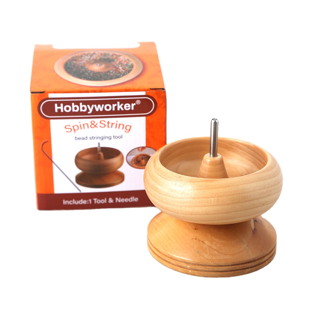 Hobbyworker, 11*11 см, Спиннер из деревянных бусин с иглами для изготовления ювелирных изделий