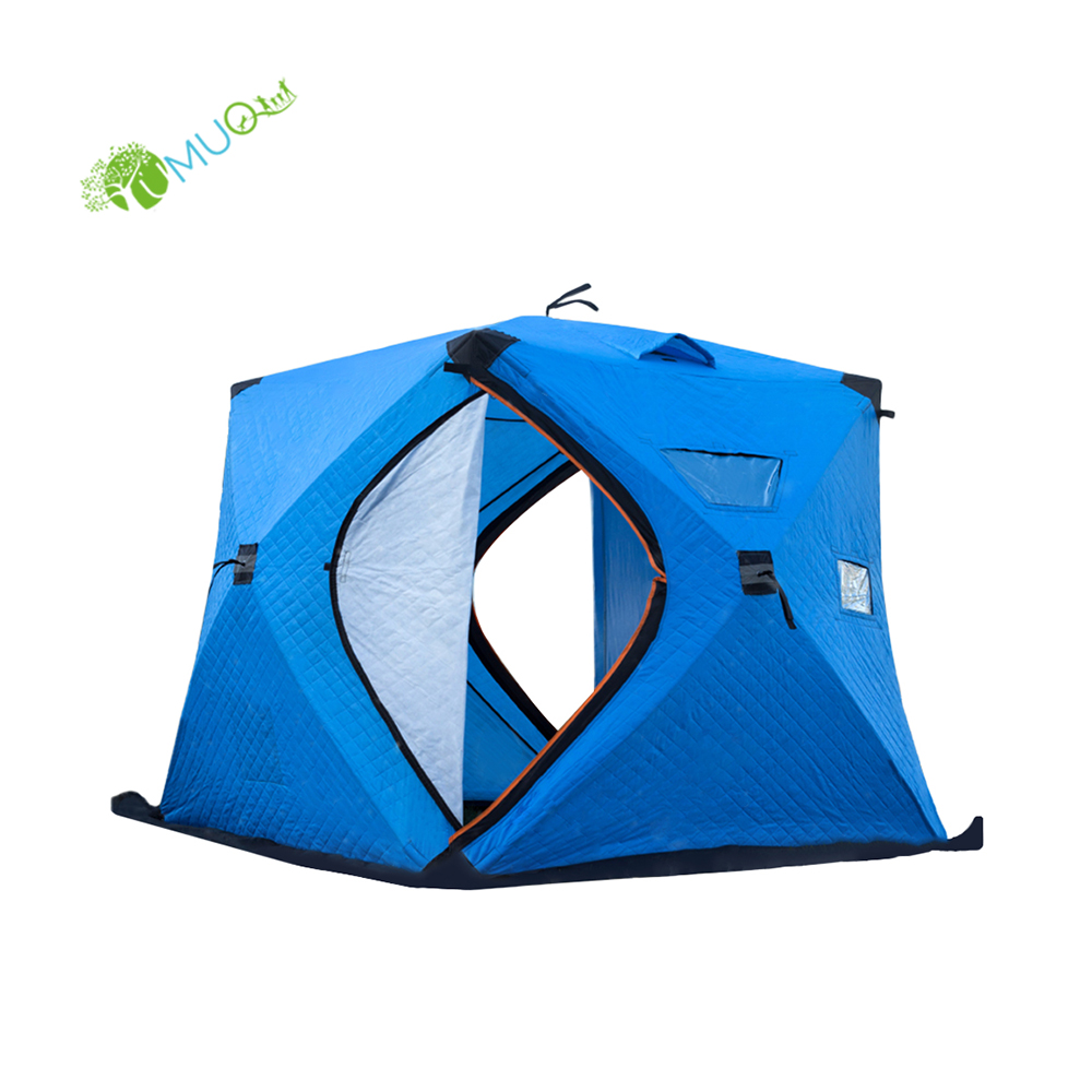 YumuQ 7.9' Thickening Skirt Ice Fishing Tent, 4-5 Person Heat-Insulation Winter Ice Cube Fishing Shelter Tent For Outdoor