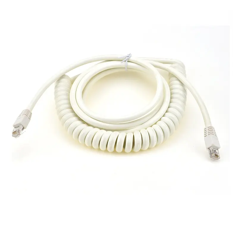 RJ45 Network LAN Cat5e Ethernet Cable Spring Spiral Patch Cord Coiled Curly Cable