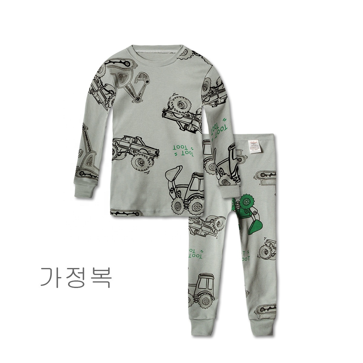 Lastest two piece winter wear around-collar certified long sleeve cotton sleepwear night gown cartoon printed pattern sleepwear